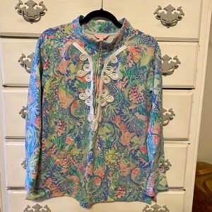 Lilly Pulitzer Multicolor Floral Top mermaid’s cove pullover